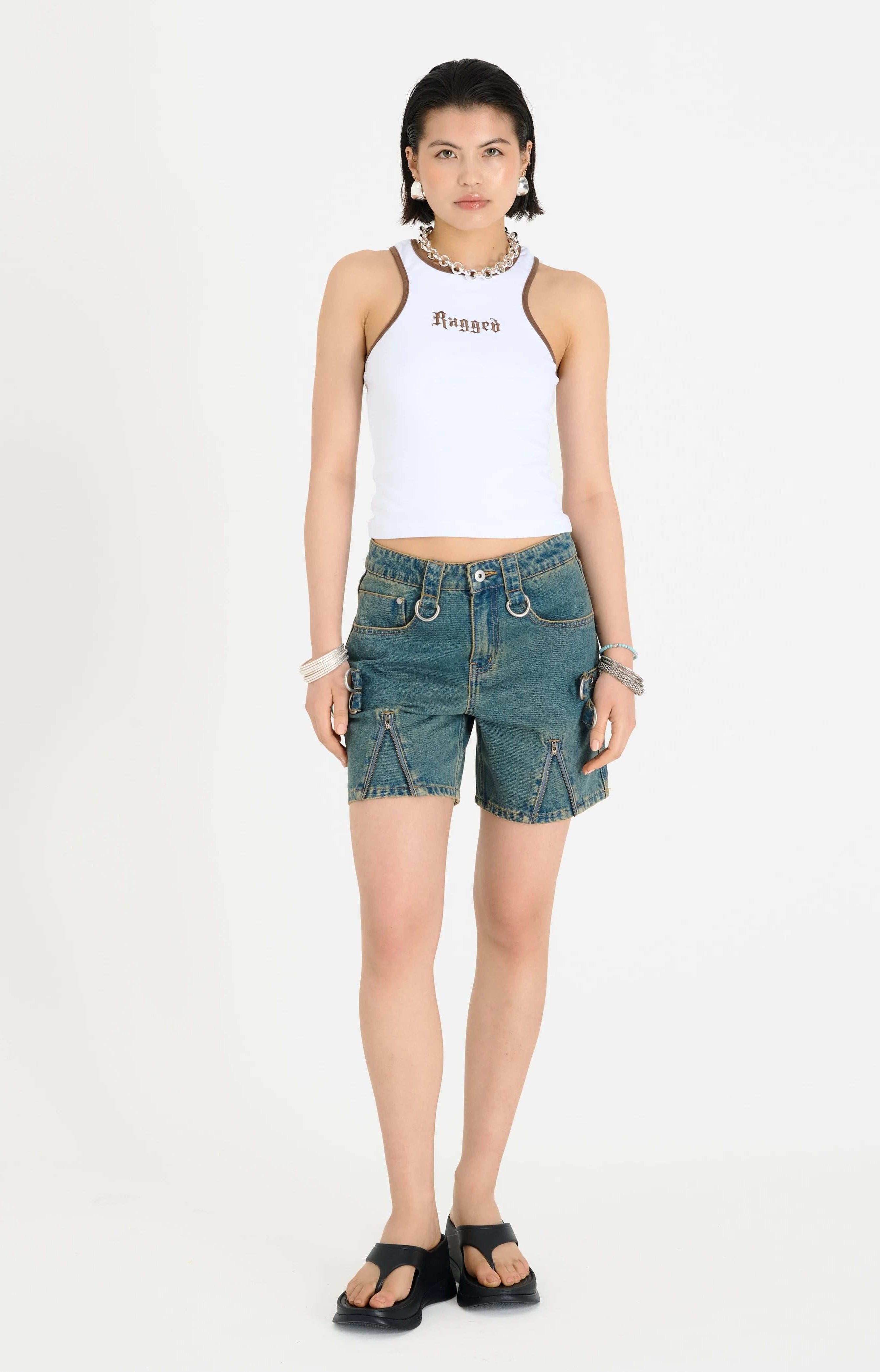 The Ragged Priest Dirty Wash Bondage Dad Shorts Shorts by The Ragged Priest as seen on celebrities