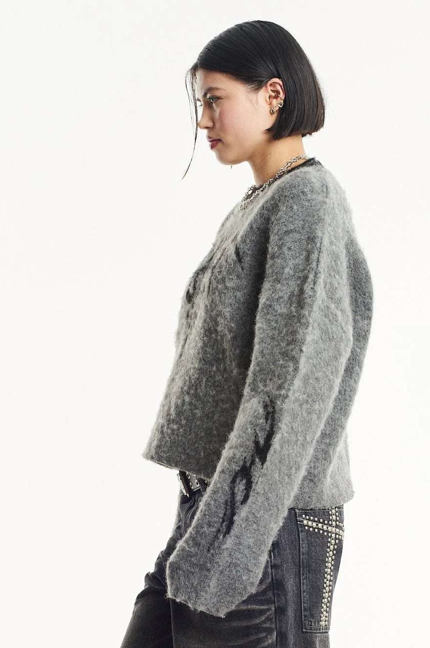 The Ragged Priest Idol Graphic Knit Jumper Sweater by The Ragged Priest as seen on celebrities