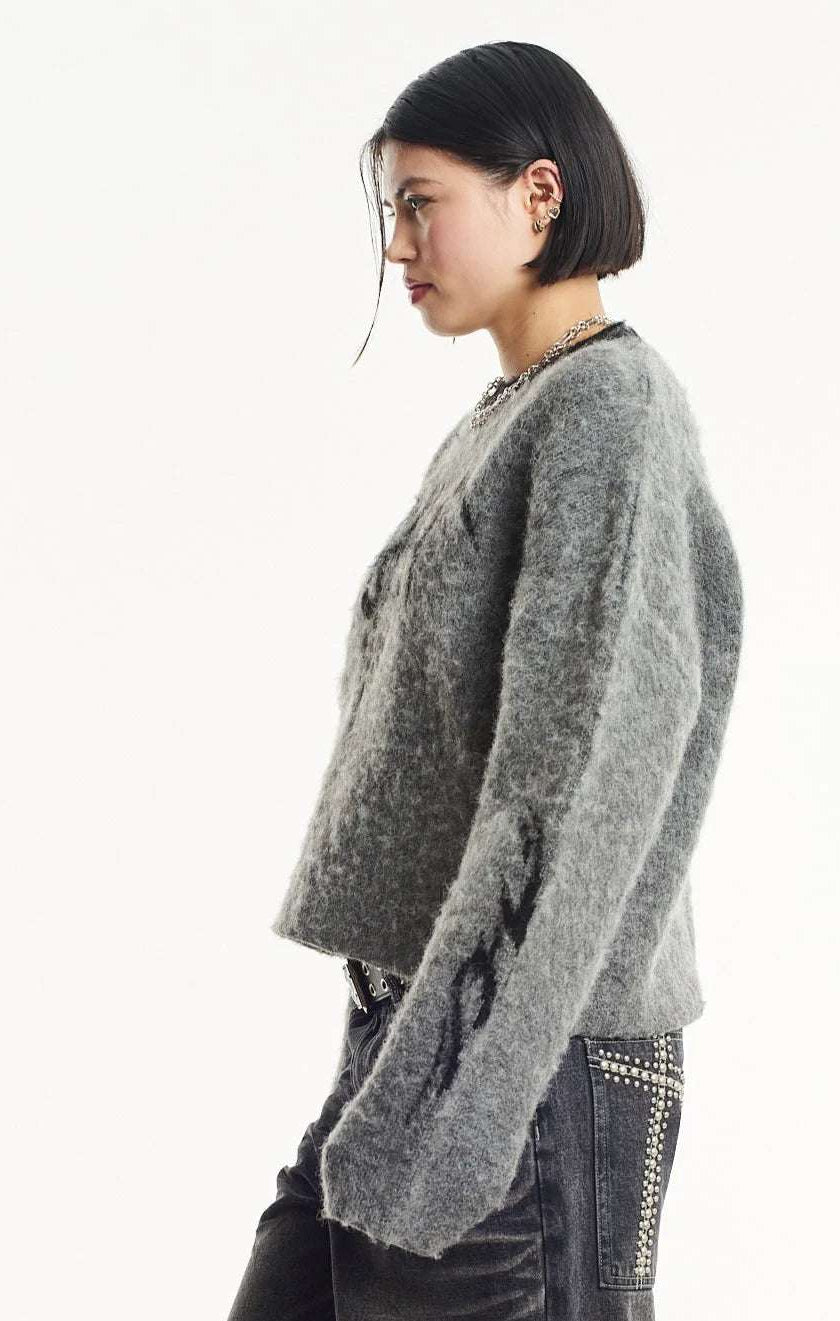 The Ragged Priest Idol Graphic Knit Jumper Sweater by The Ragged Priest as seen on celebrities