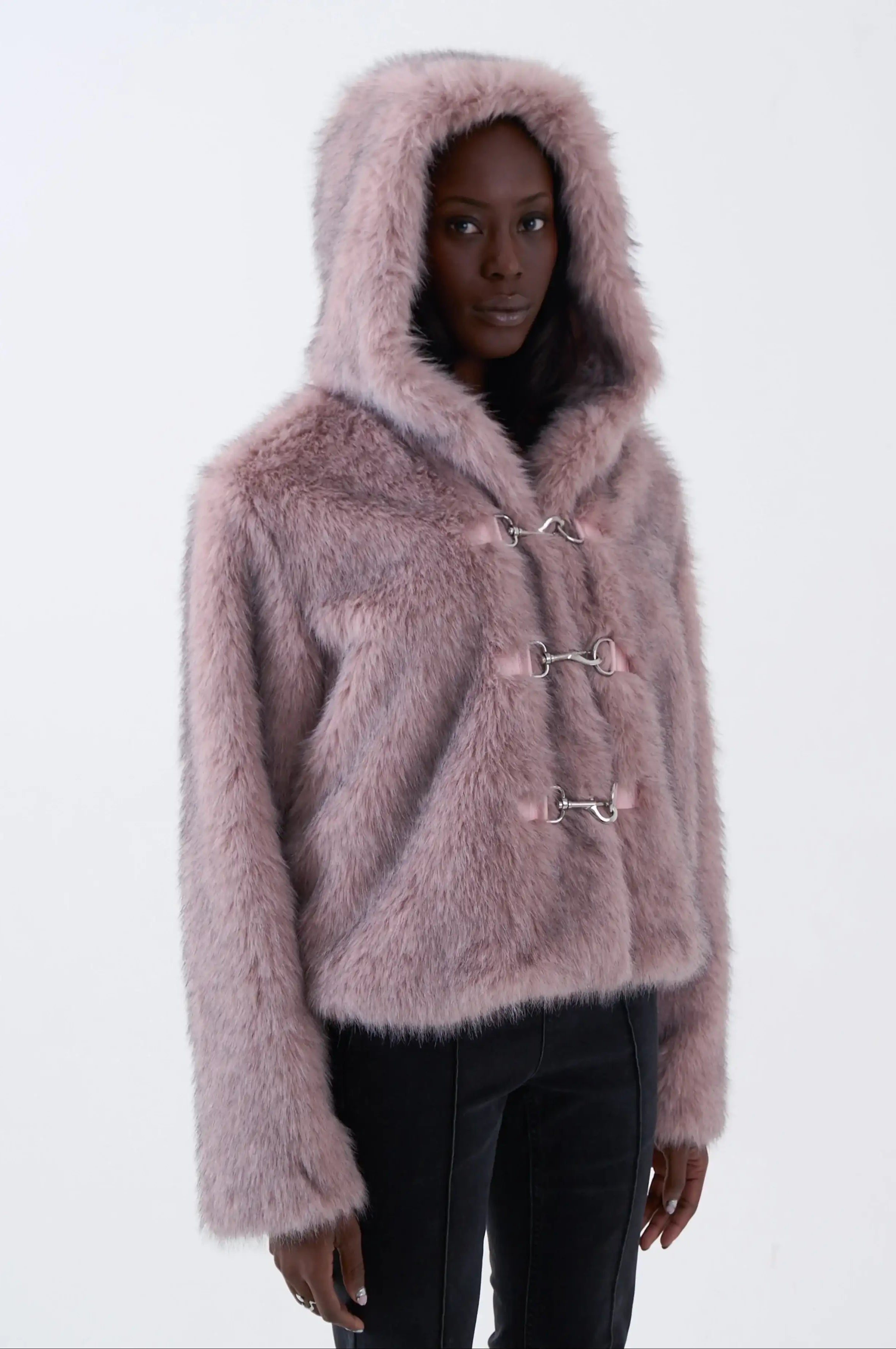 The Ragged Priest Julia Pink Faux Fur Coat