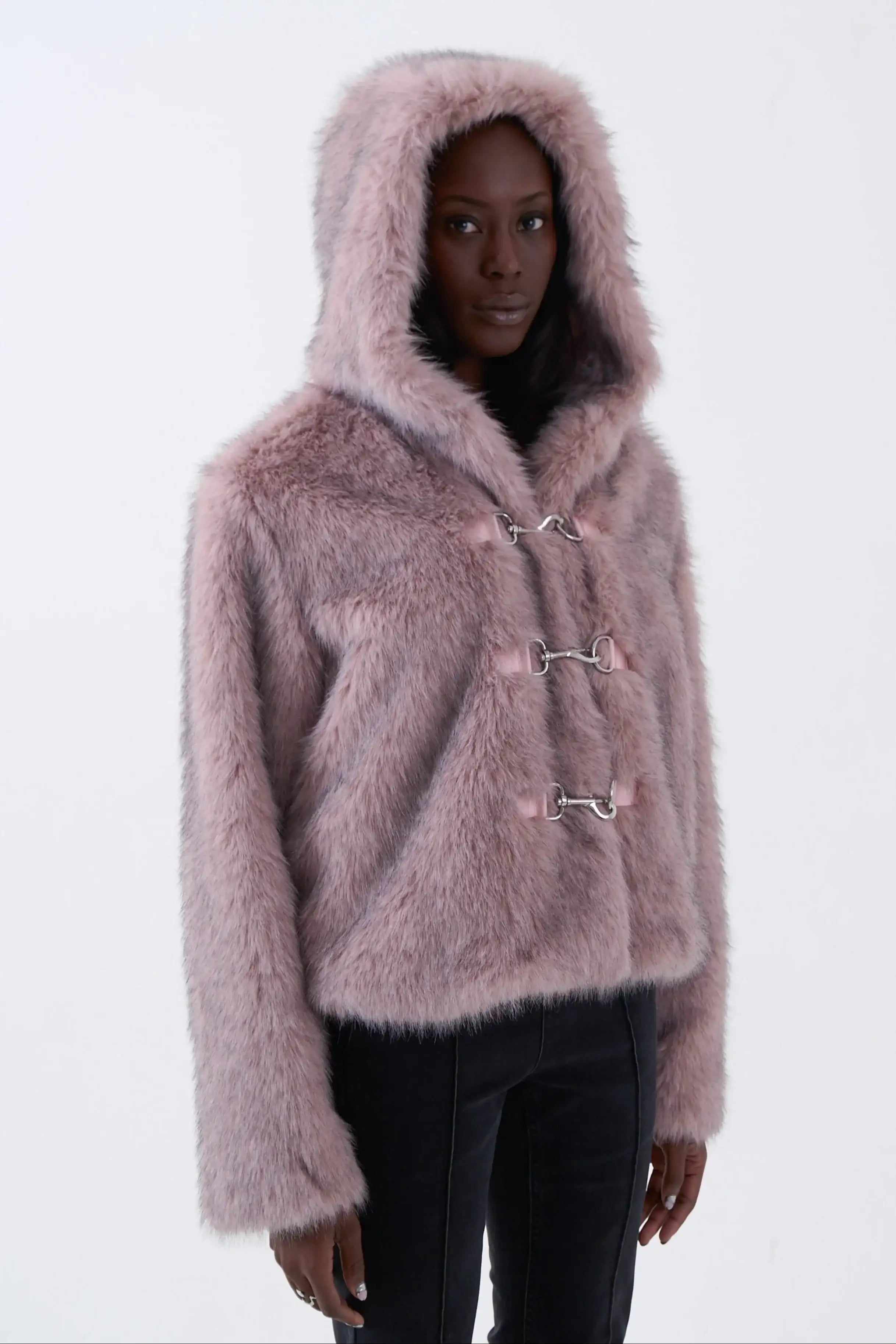 The Ragged Priest Julia Pink Faux Fur Coat