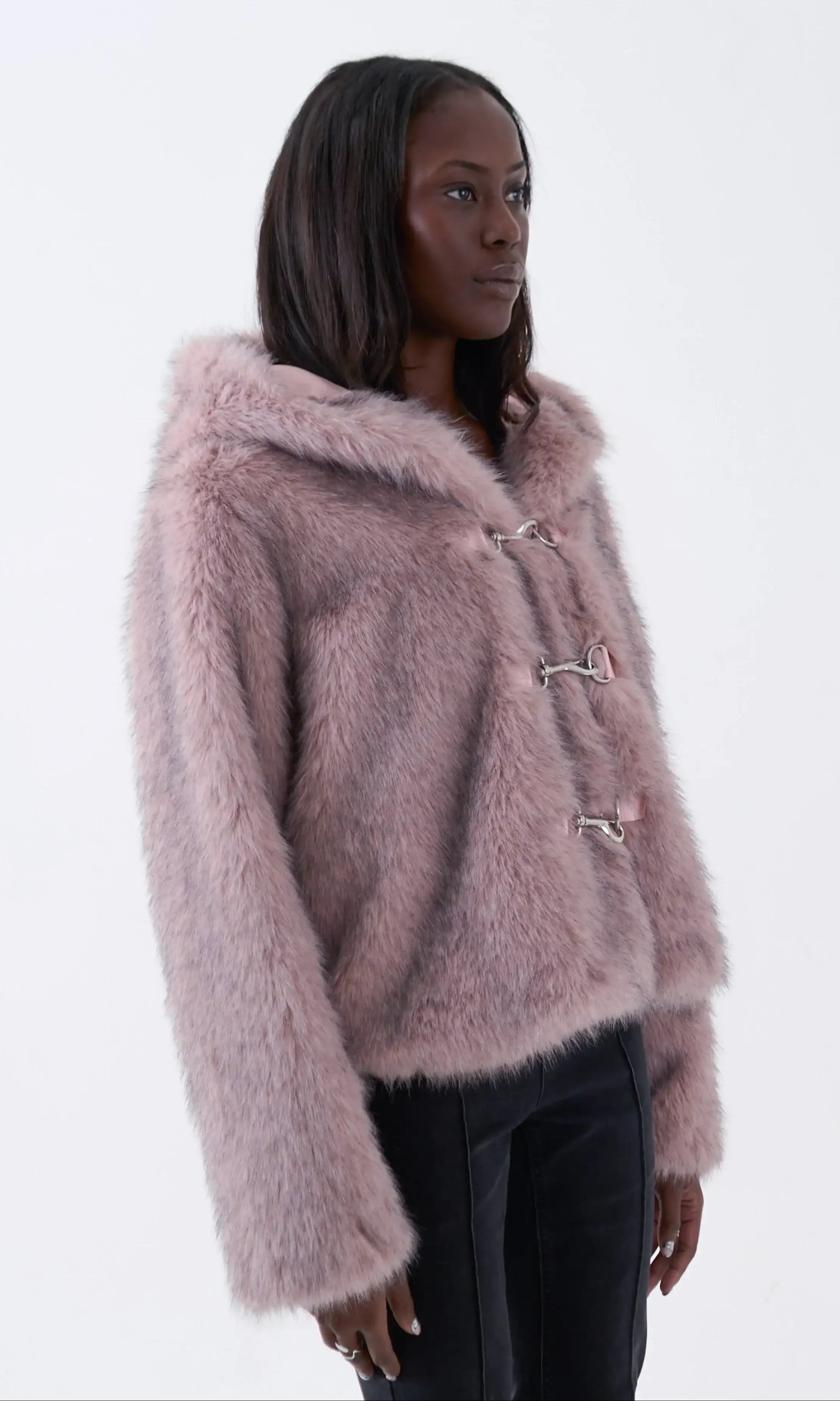 The Ragged Priest Julia Pink Faux Fur Coat