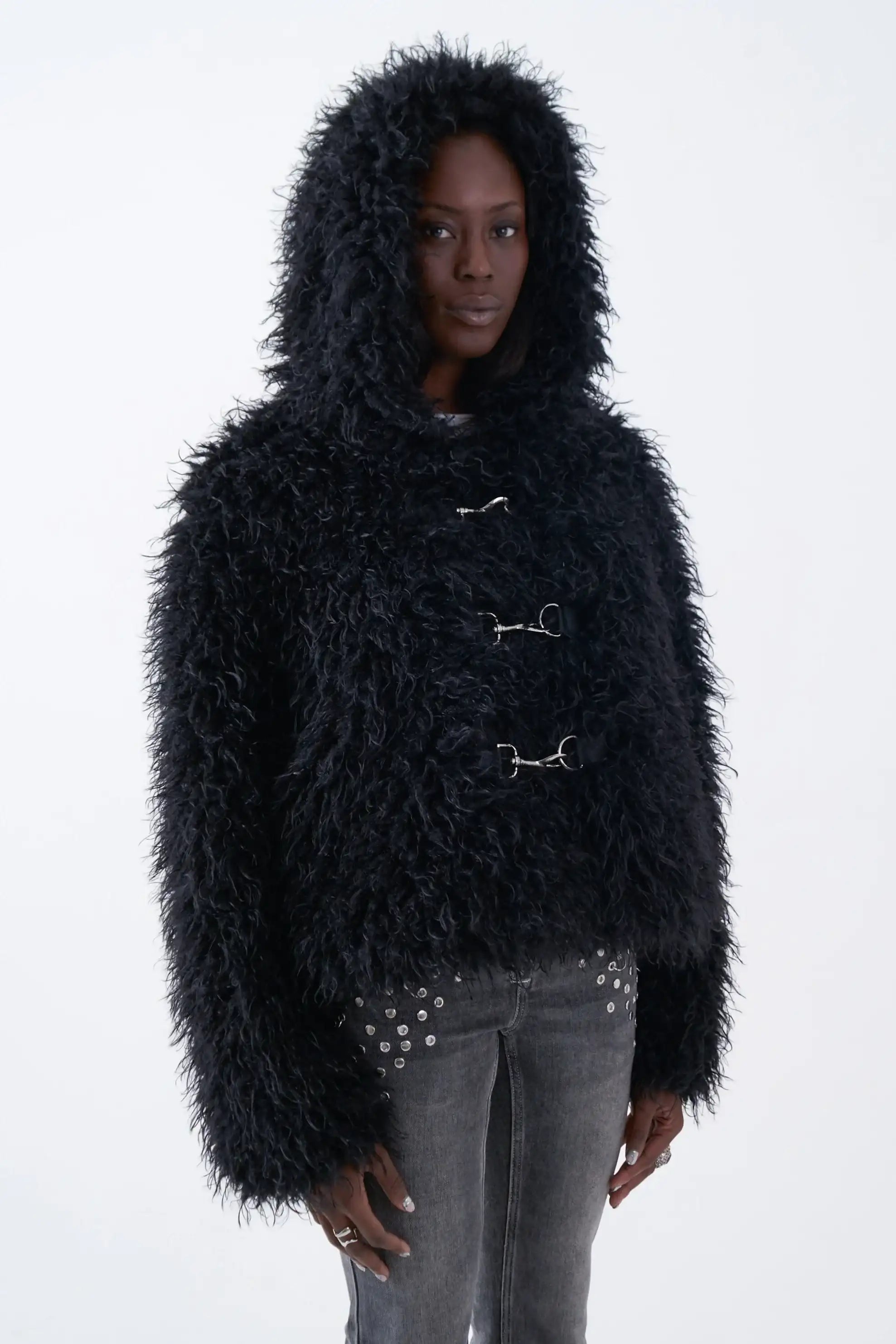 The Ragged Priest Julia Shaggy Faux Fur Coat