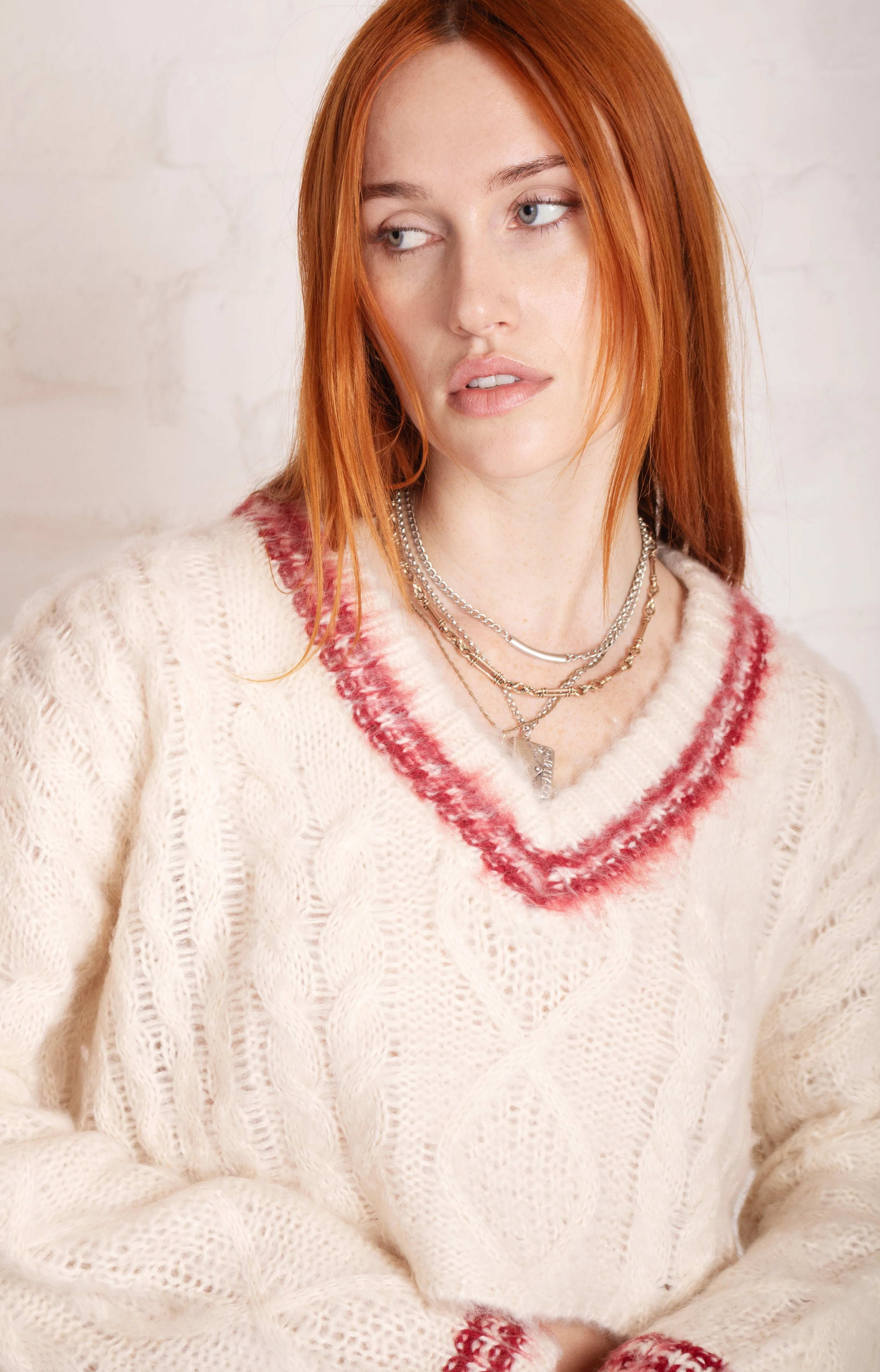 The Ragged Priest Load Varsity Crop Cable Knit Jumper Jumper by The Ragged Priest as seen on celebrities