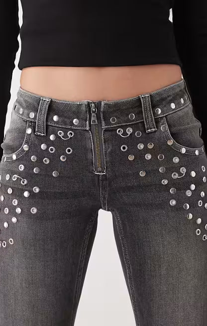 Shop The Ragged Priest The Ragged Priest Locket Charlie Studded Jeans Jeans for women – premium loungewear and festival fashion at Spoiled Brat