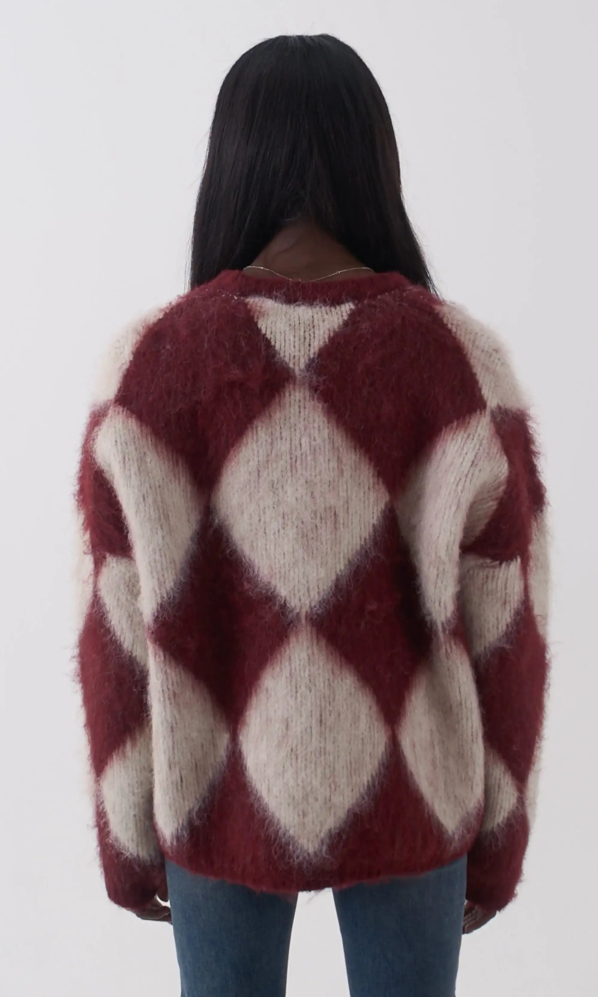 The Ragged Priest Rook Oversized Diamond Knit Jumper