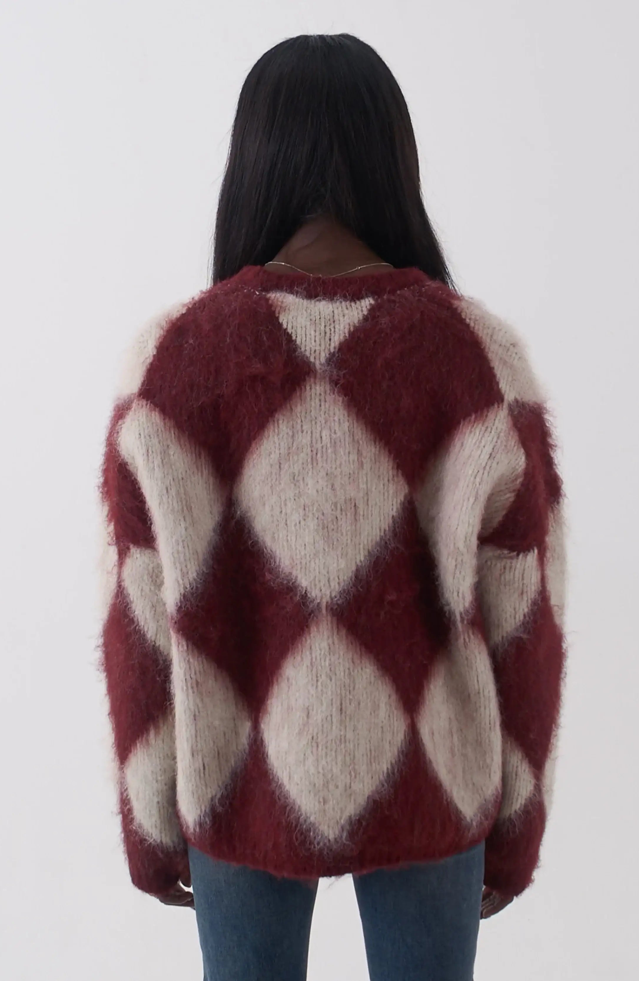 The Ragged Priest Rook Oversized Diamond Knit Jumper