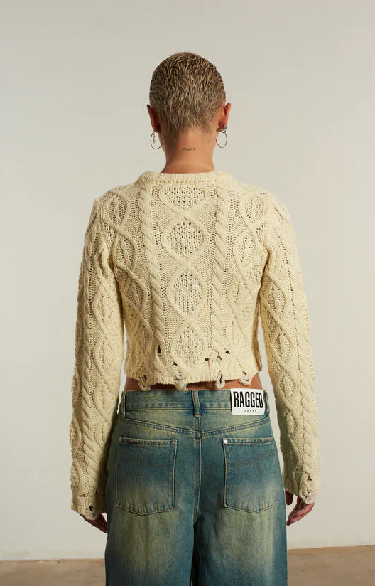 The Ragged Priest Saint Zip Cable Knit Jumper Knit Jumper by The Ragged Priest as seen on celebrities