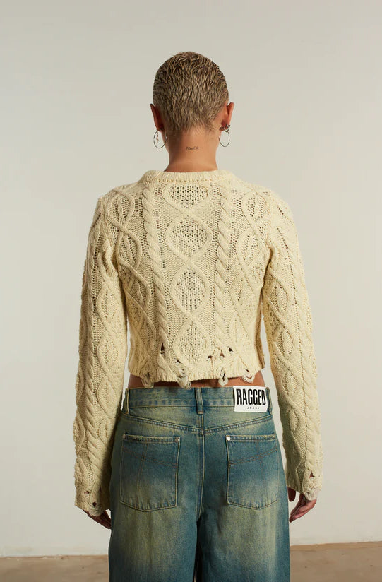 The Ragged Priest Saint Zip Cable Knit Jumper Knit Jumper by The Ragged Priest as seen on celebrities