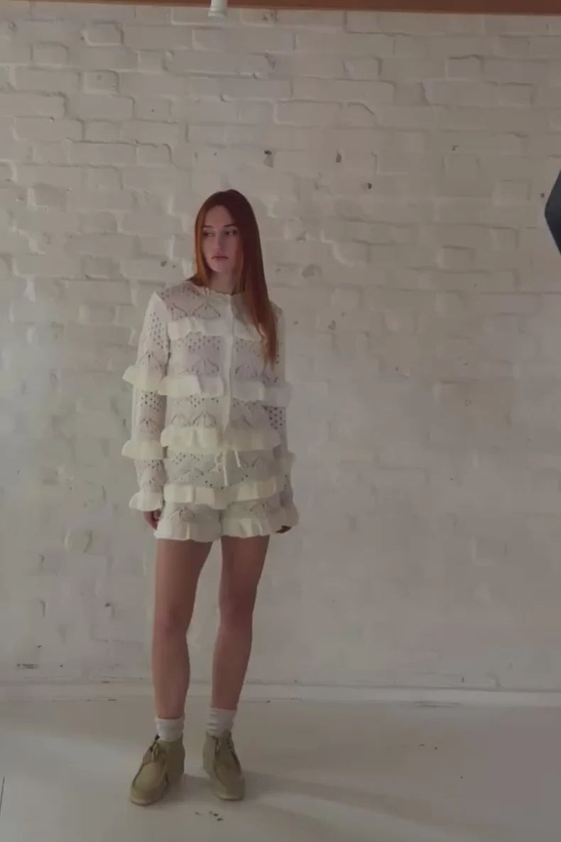 The Ragged Priest Gentle Pointelle Frill Shorts Shorts by The Ragged Priest as seen on celebrities