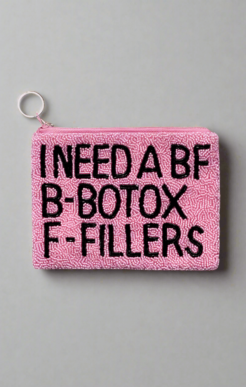 Tiana Designs Hand Beaded I Need a BF Coin Purse Purse by Tiana New York as seen on celebrities