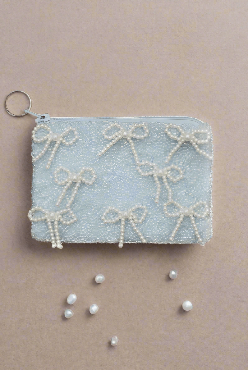 Tiana Designs Hand Beaded Pearl Bows Coin Purse Purse by Tiana New York as seen on celebrities