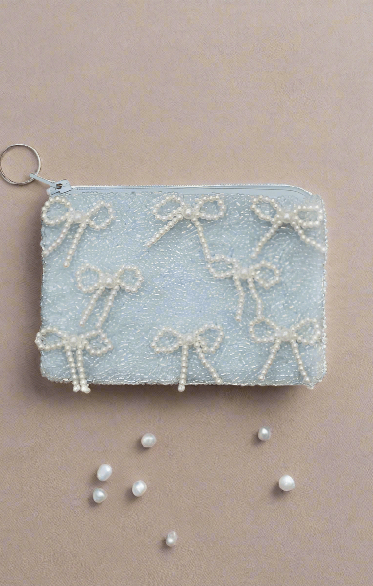Tiana Designs Hand Beaded Pearl Bows Coin Purse Purse by Tiana New York as seen on celebrities