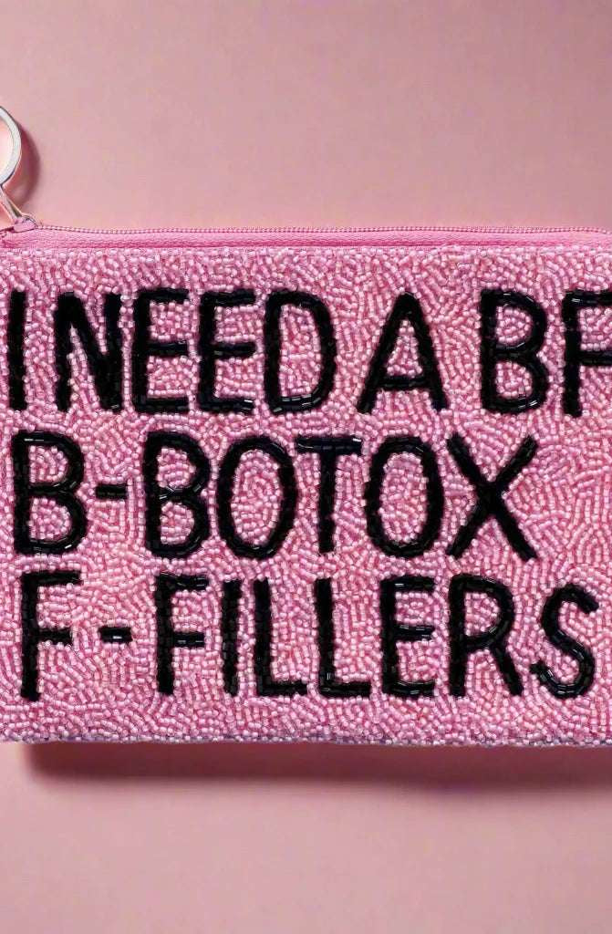 Tiana Designs Hand Beaded I Need a BF Coin Purse Purse by Tiana New York as seen on celebrities