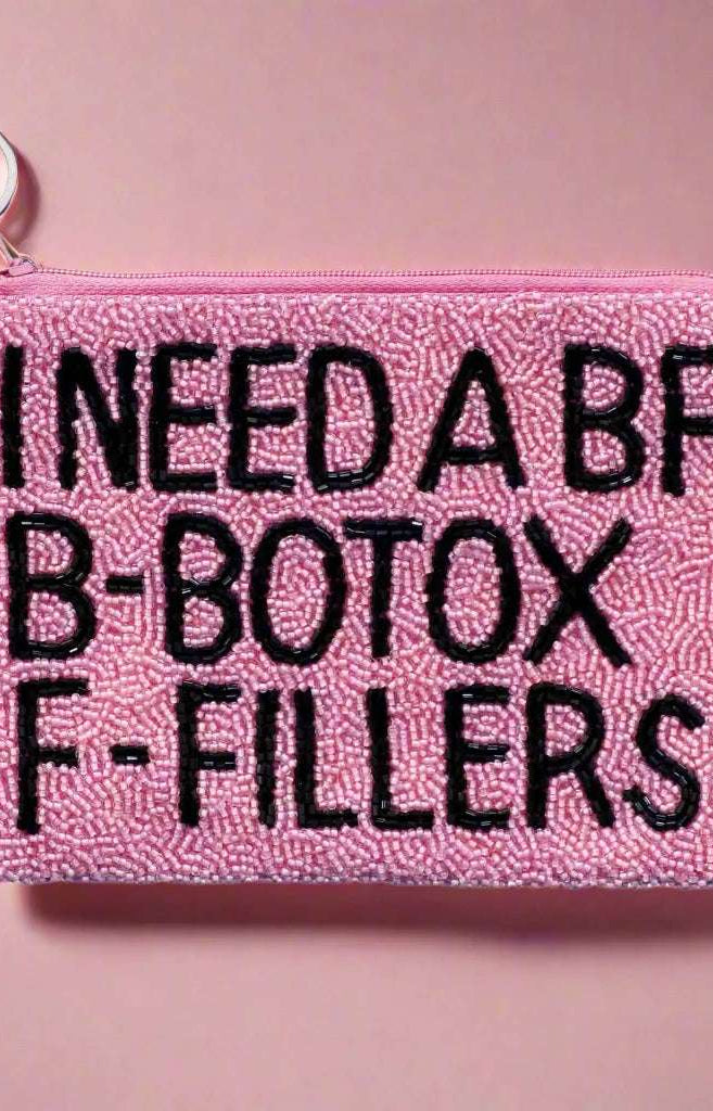 Tiana Designs Hand Beaded I Need a BF Coin Purse Purse by Tiana New York as seen on celebrities