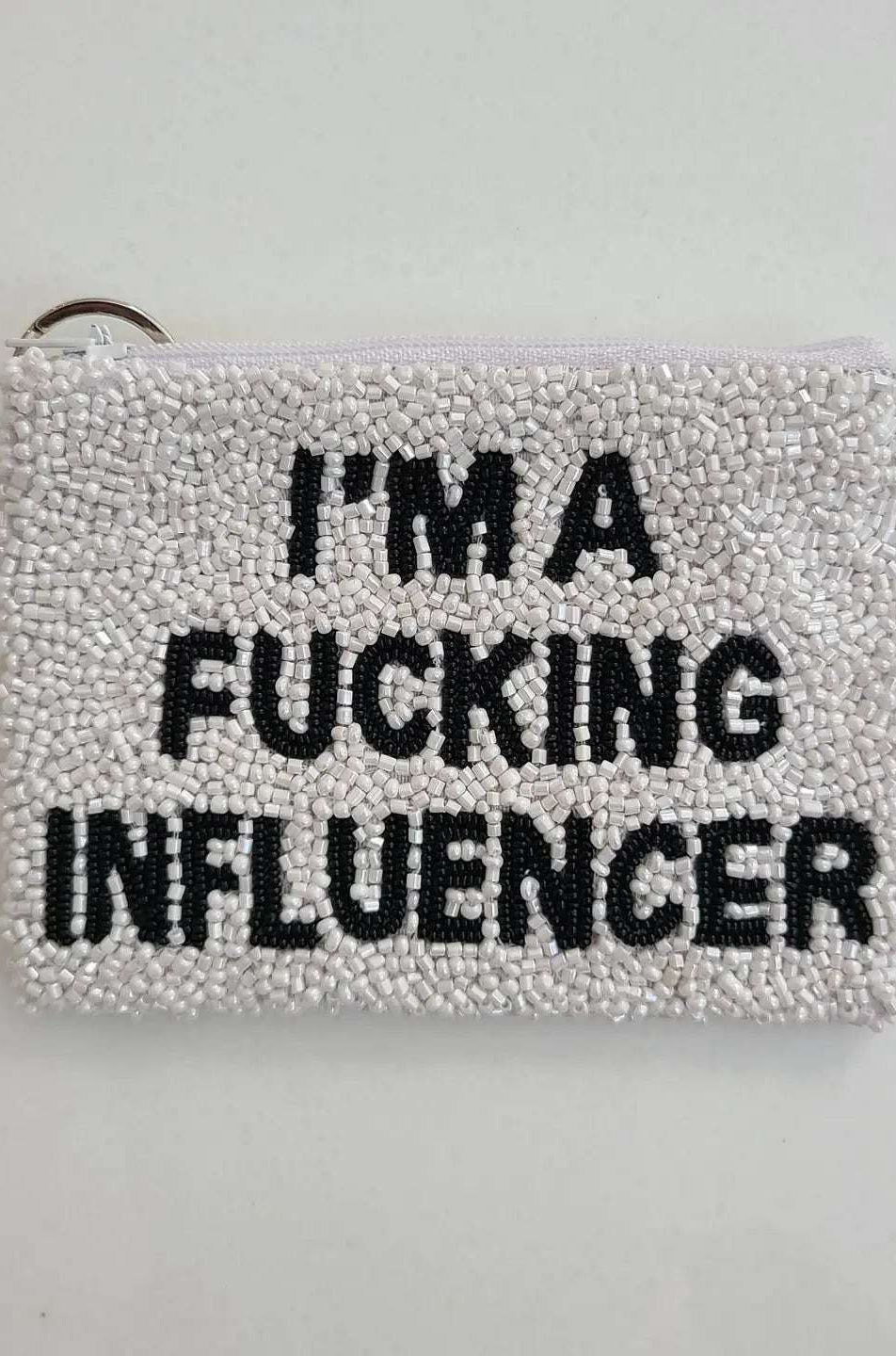 Tiana Designs Hand Beaded Im A Influencer Coin Purse Purse by Tiana New York as seen on celebrities