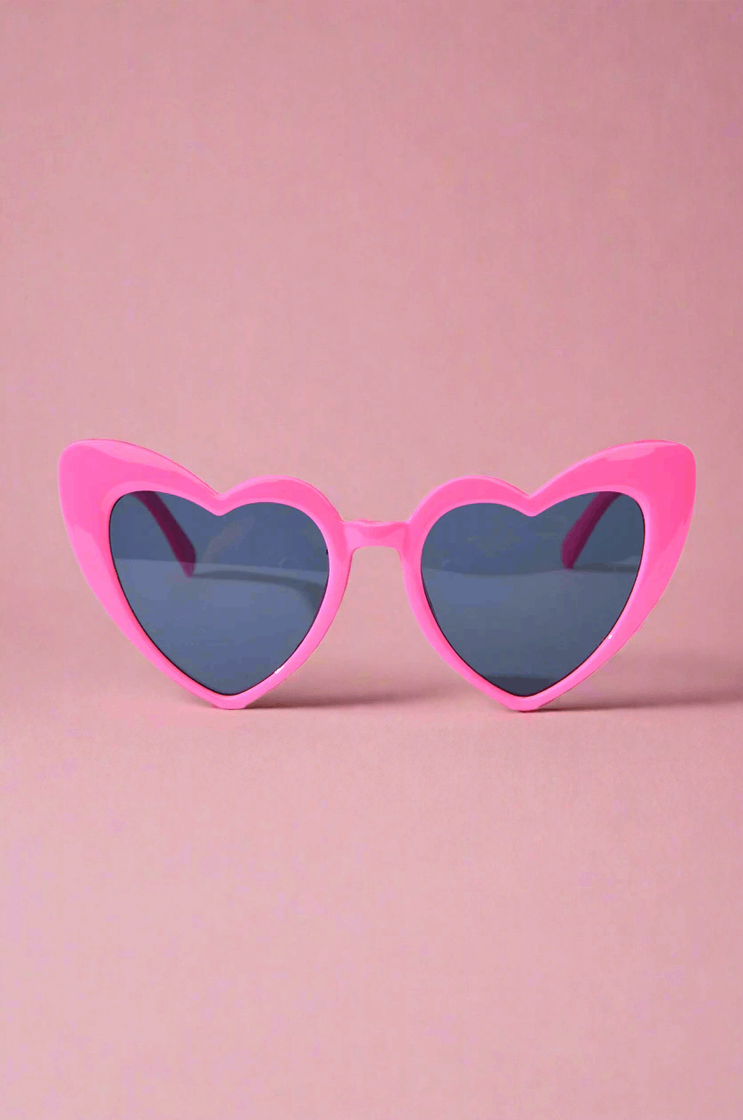 Unique Vintage x Barbie Hot Pink Heart Frame Sunglasses Sunglasses by Unique Vintage as seen on celebrities