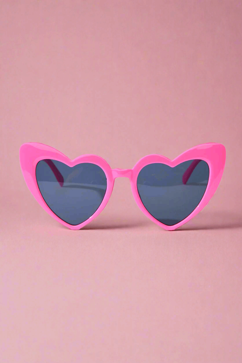 Unique Vintage x Barbie Hot Pink Heart Frame Sunglasses Sunglasses by Unique Vintage as seen on celebrities