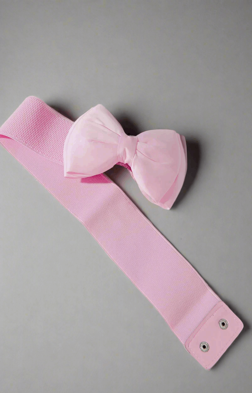 Unique Vintage Pink Bow Cinch Belt Belt by Unique Vintage as seen on celebrities