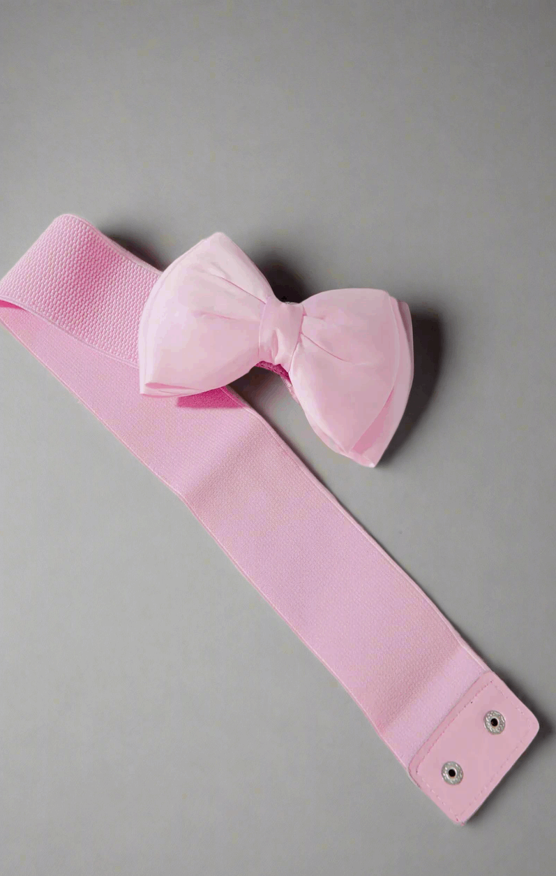 Unique Vintage Pink Bow Cinch Belt Belt by Unique Vintage as seen on celebrities