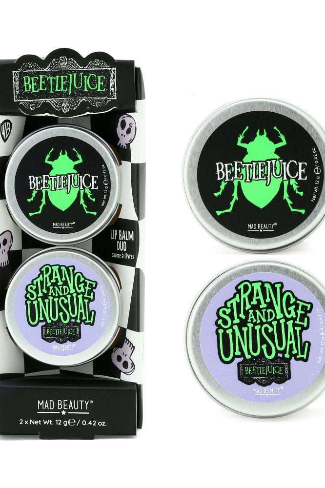 Warner Brothers Beetlejuice Lip Balm Duo Lip Balm by Mad Beauty as seen on celebrities