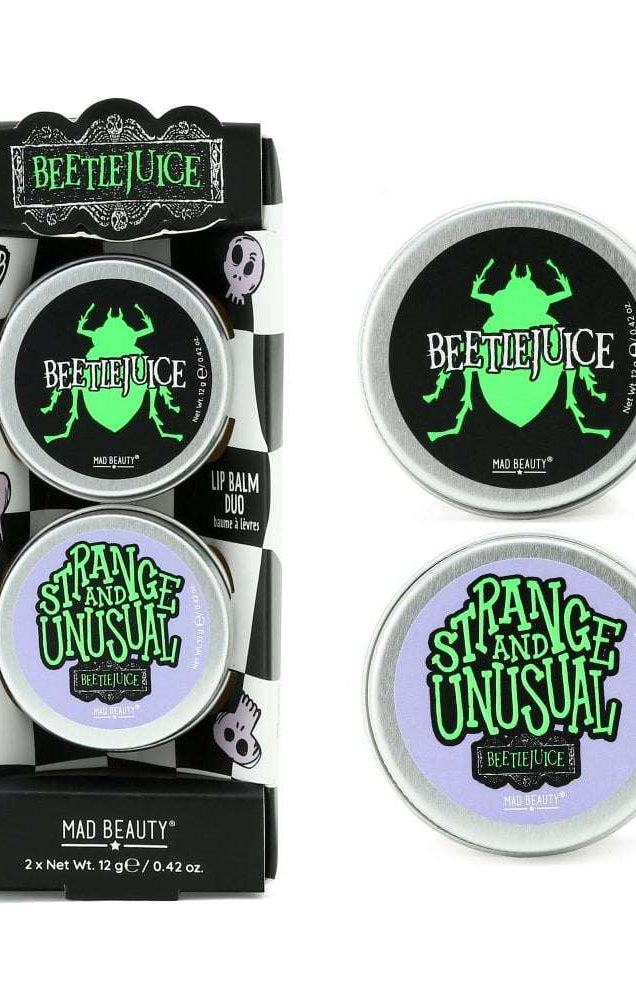 Warner Brothers Beetlejuice Lip Balm Duo Lip Balm by Mad Beauty as seen on celebrities
