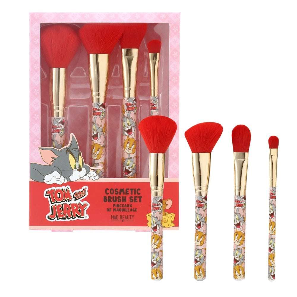 Warner Brothers Tom & Jerry Cosmetic Brush Set Makeup Brushes by Mad Beauty as seen on celebrities