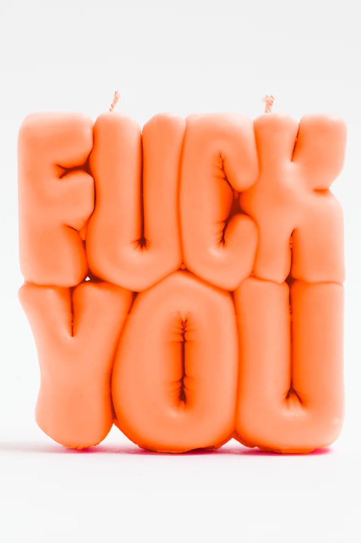 Wavey Casa FUCK You Orange Puffer Candle Candles by Wavey Casa as seen on celebrities