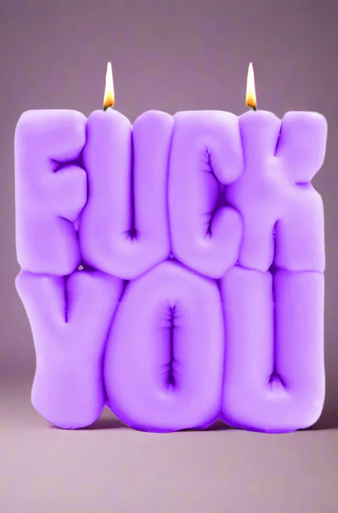 Wavey Casa FUCK You Purple Puffer Candle Candles by Wavey Casa as seen on celebrities