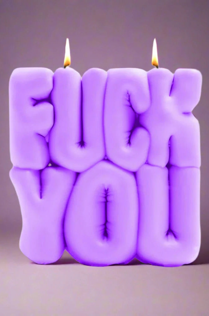 Wavey Casa FUCK You Purple Puffer Candle Candles by Wavey Casa as seen on celebrities