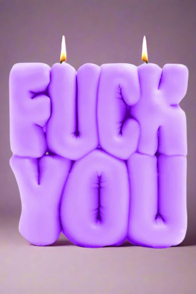 Wavey Casa FUCK You Purple Puffer Candle Candles by Wavey Casa as seen on celebrities