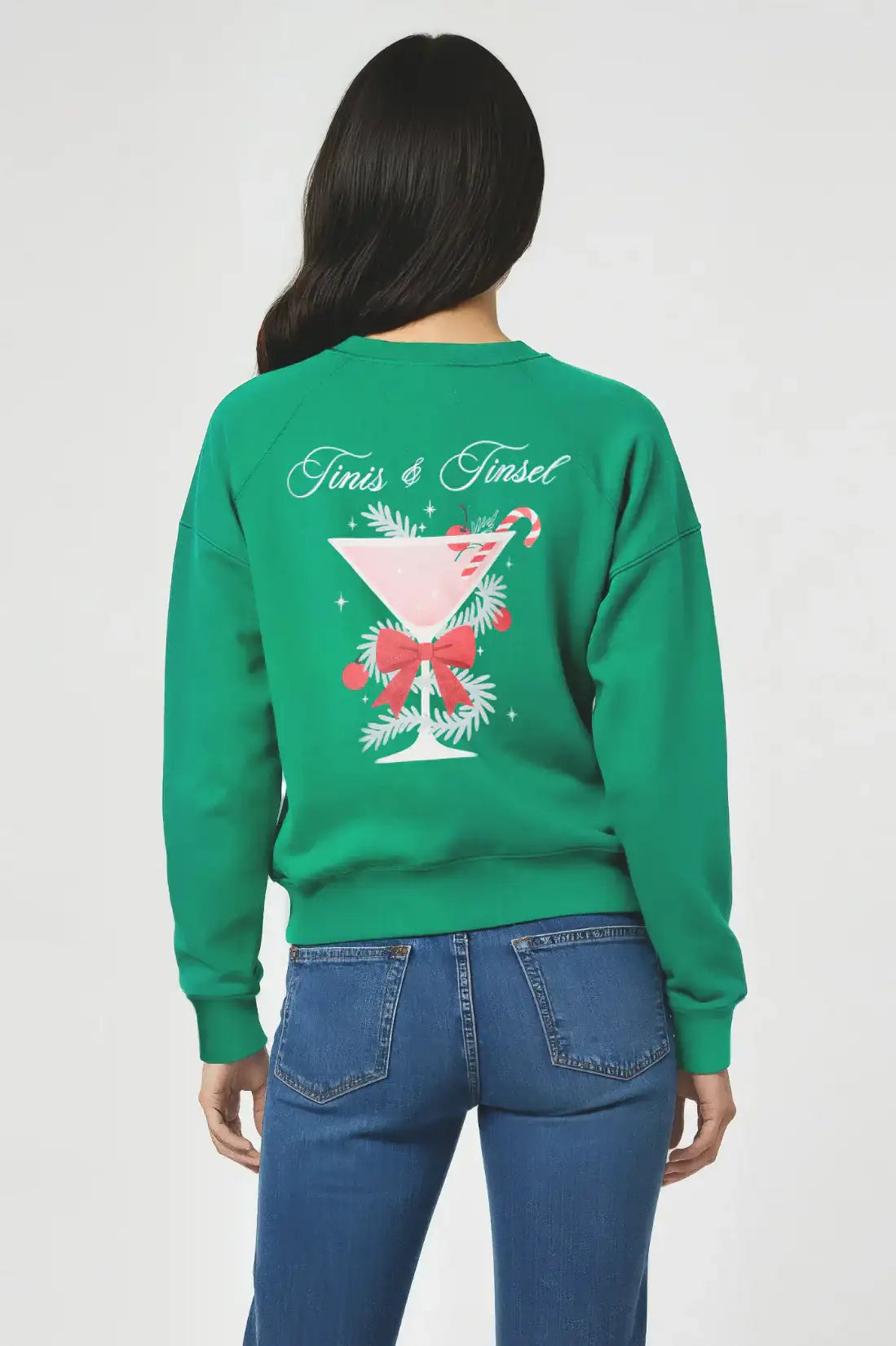 Wildfox Christmas Tinis & Tinsel Keely Raglan Sweatshirt