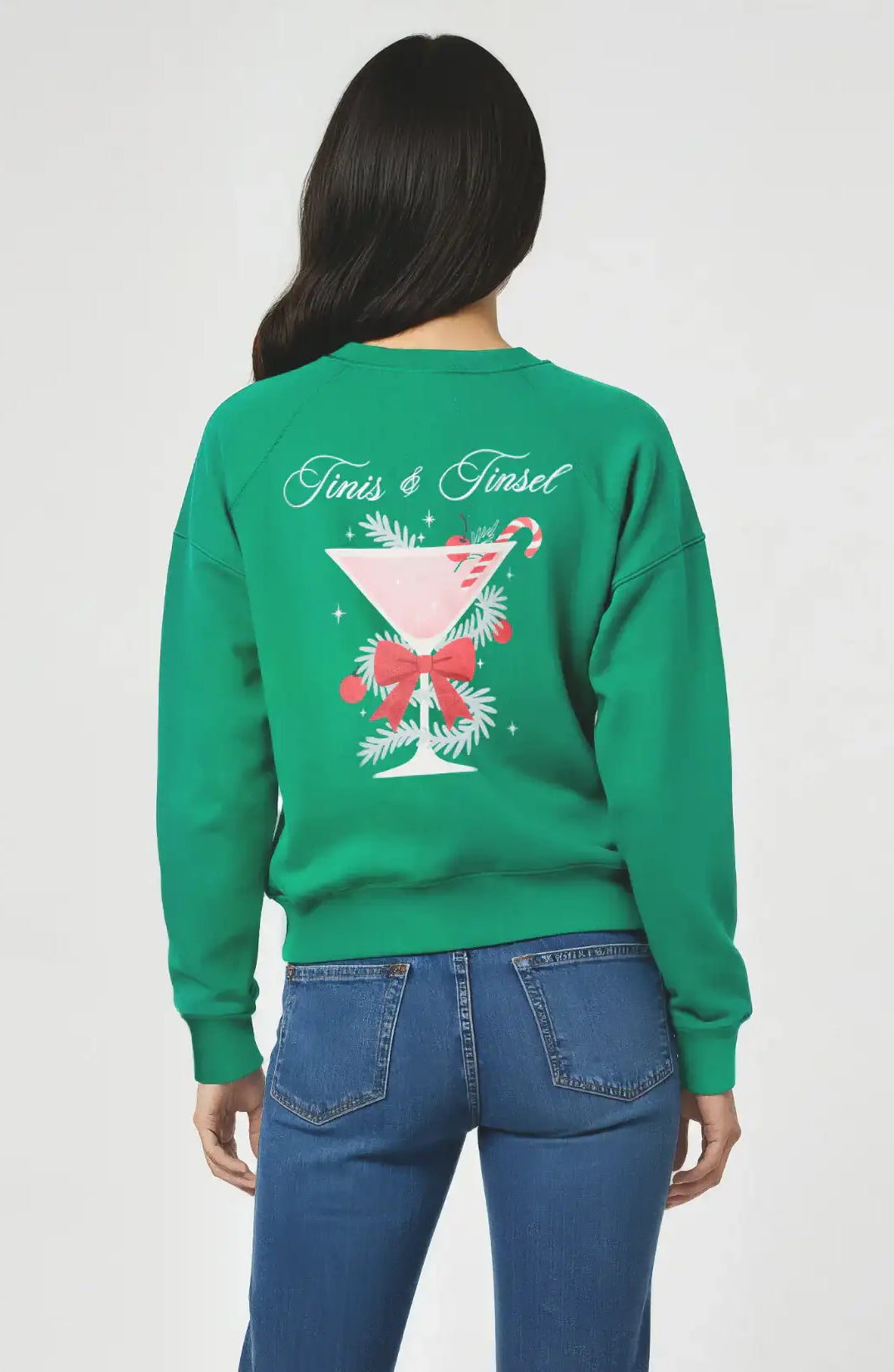 Wildfox Christmas Tinis & Tinsel Keely Raglan Sweatshirt