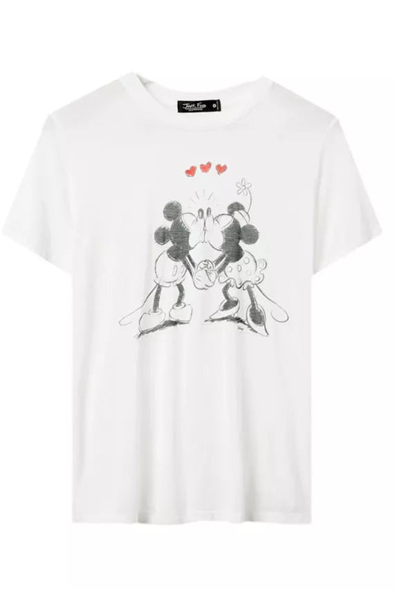JUNKFOOD Disney Mickey and Minnie Kisses T-Shirt