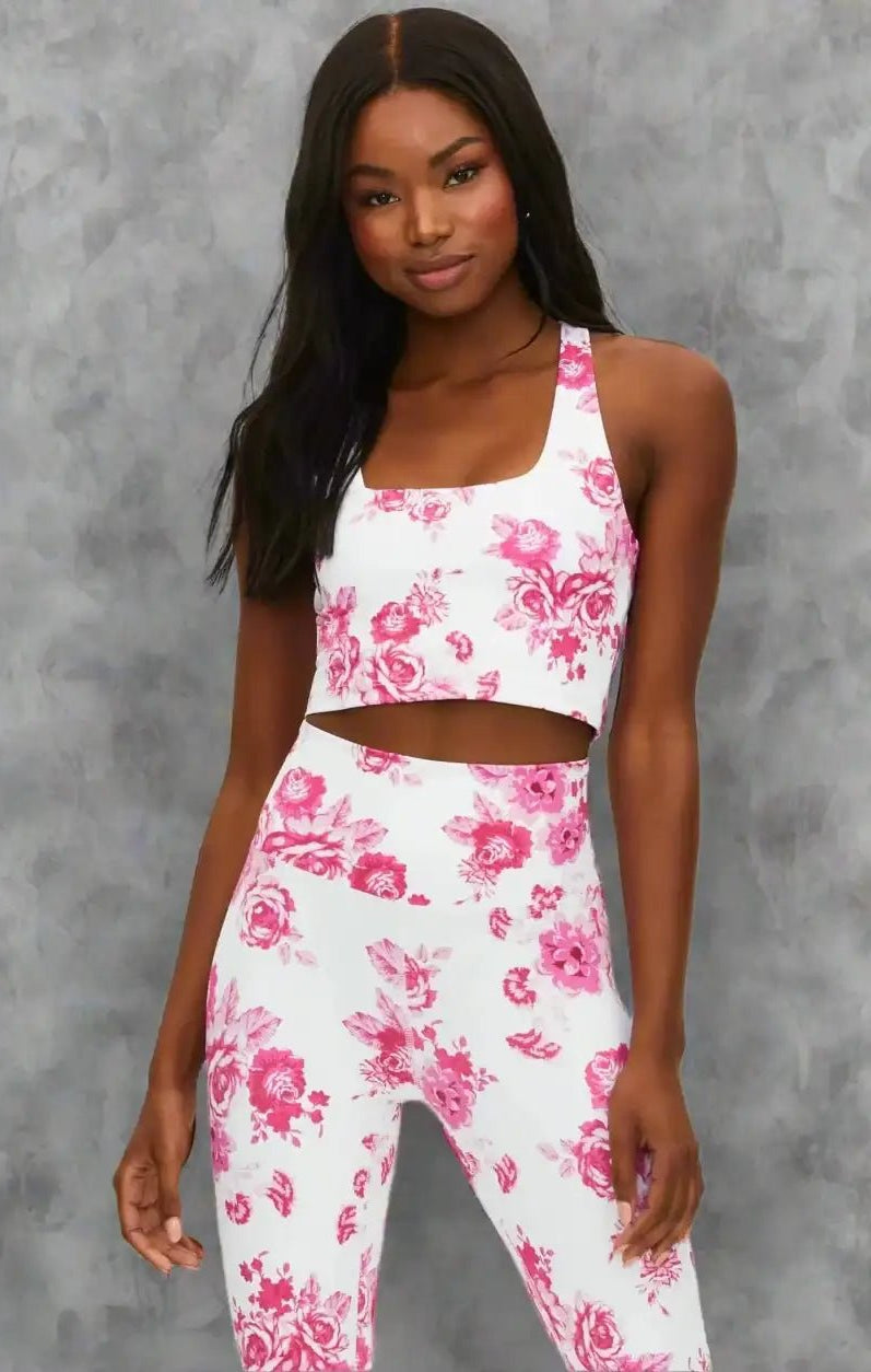 Shop Beach Riot Beach Riot Katya Gym Desert Garden Crop Top as seen on Chloe Sims Crop Top for women – premium loungewear and festival fashion at Spoiled Brat