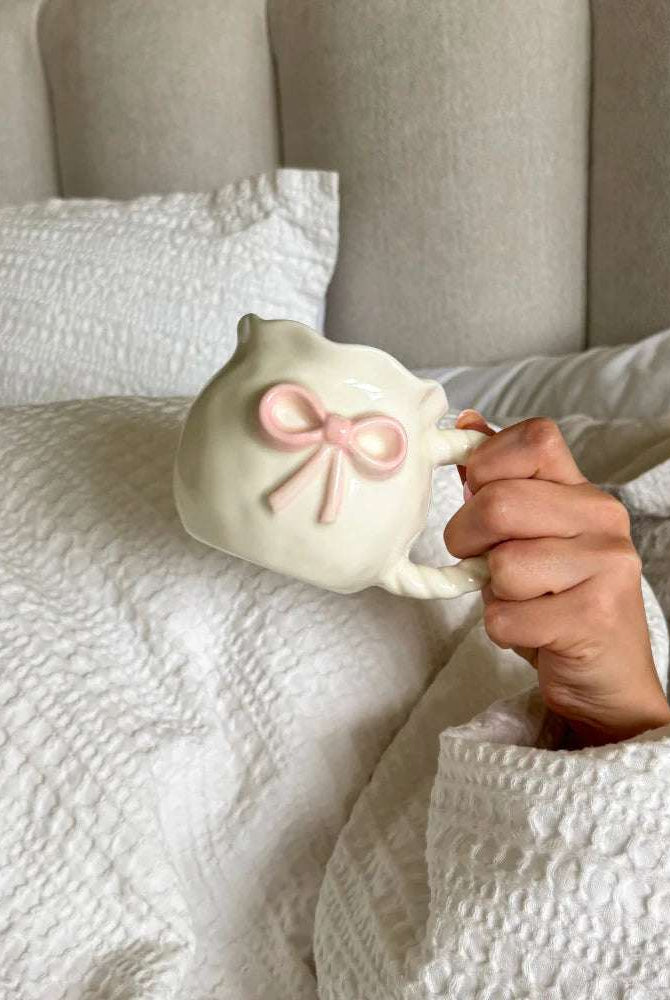 Coconut Lane Pink Bow Mug Mug by Coconut Lane as seen on celebrities