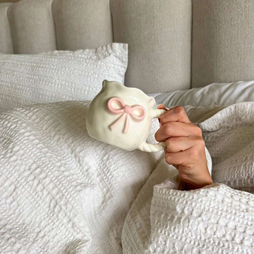 Coconut Lane Pink Bow Mug Mug by Coconut Lane as seen on celebrities
