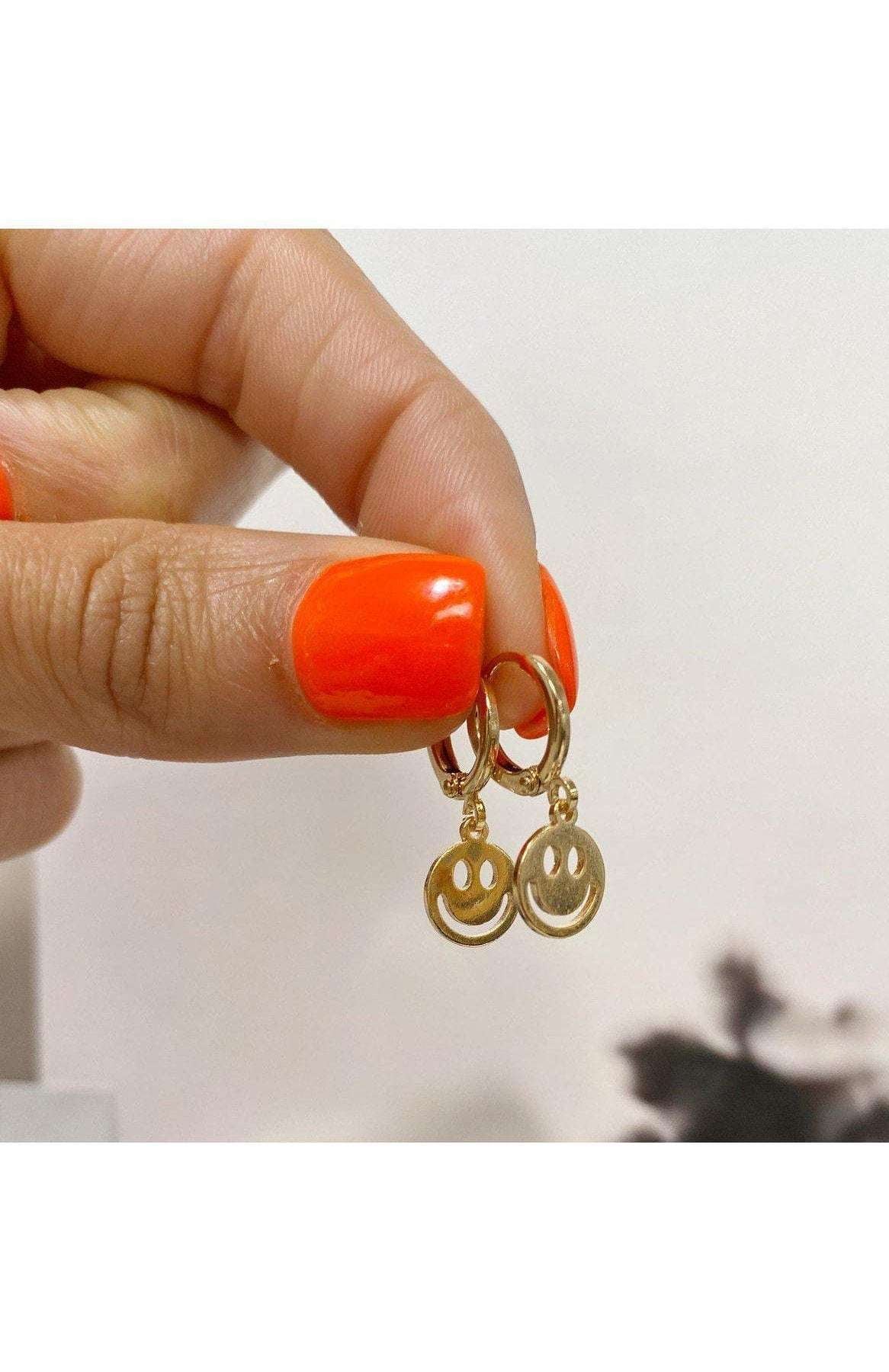 Shop Bracha Bracha Smiley Huggies Gold Hoop Earrings Earrings for women – premium loungewear and festival fashion at Spoiled Brat