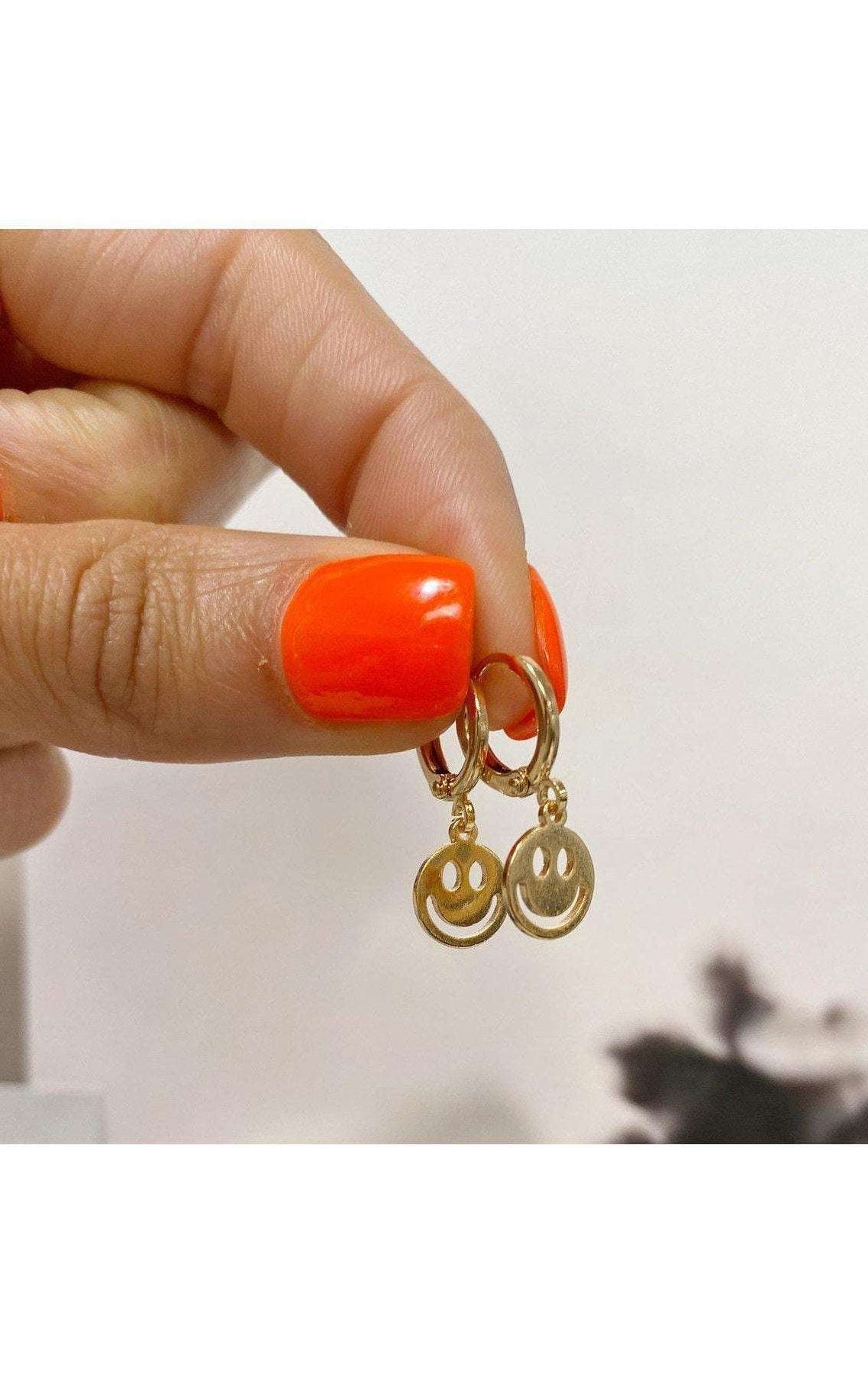 Shop Bracha Bracha Smiley Huggies Gold Hoop Earrings Earrings for women – premium loungewear and festival fashion at Spoiled Brat