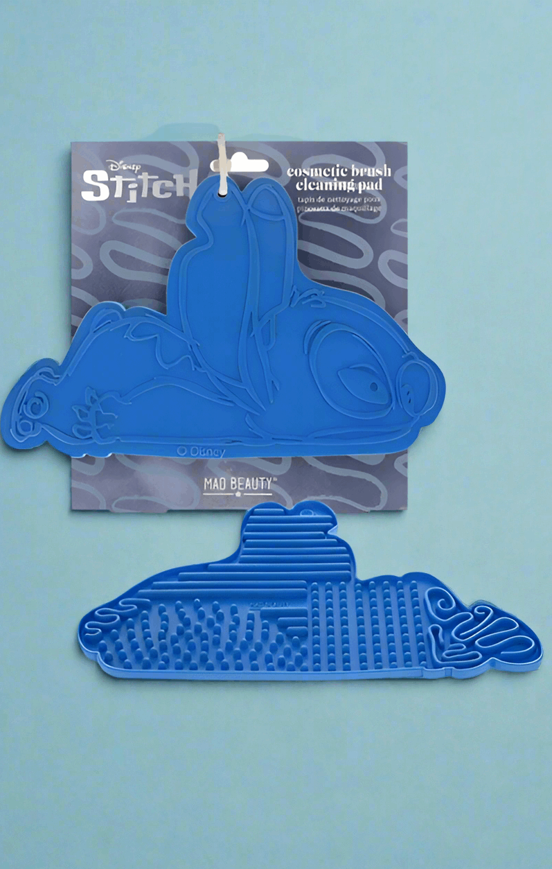 Disney Stitch Denim Cosmetic Brush Cleaning Pad Makeup Kit by Mad Beauty as seen on celebrities