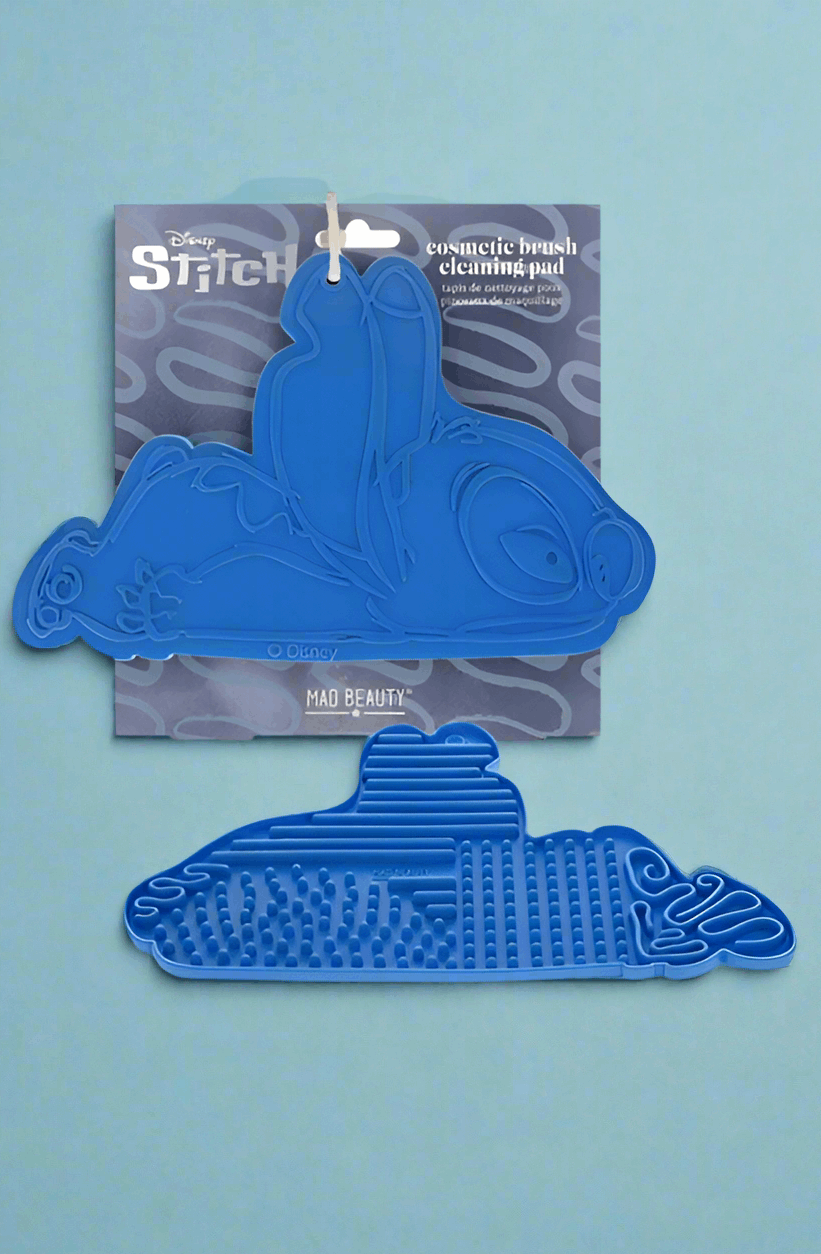 Disney Stitch Denim Cosmetic Brush Cleaning Pad Makeup Kit by Mad Beauty as seen on celebrities