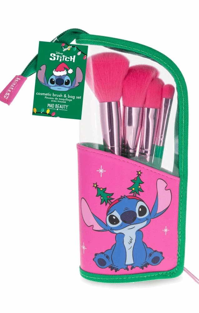 Disney Stitchmas Cosmetic Brush & Bag Set