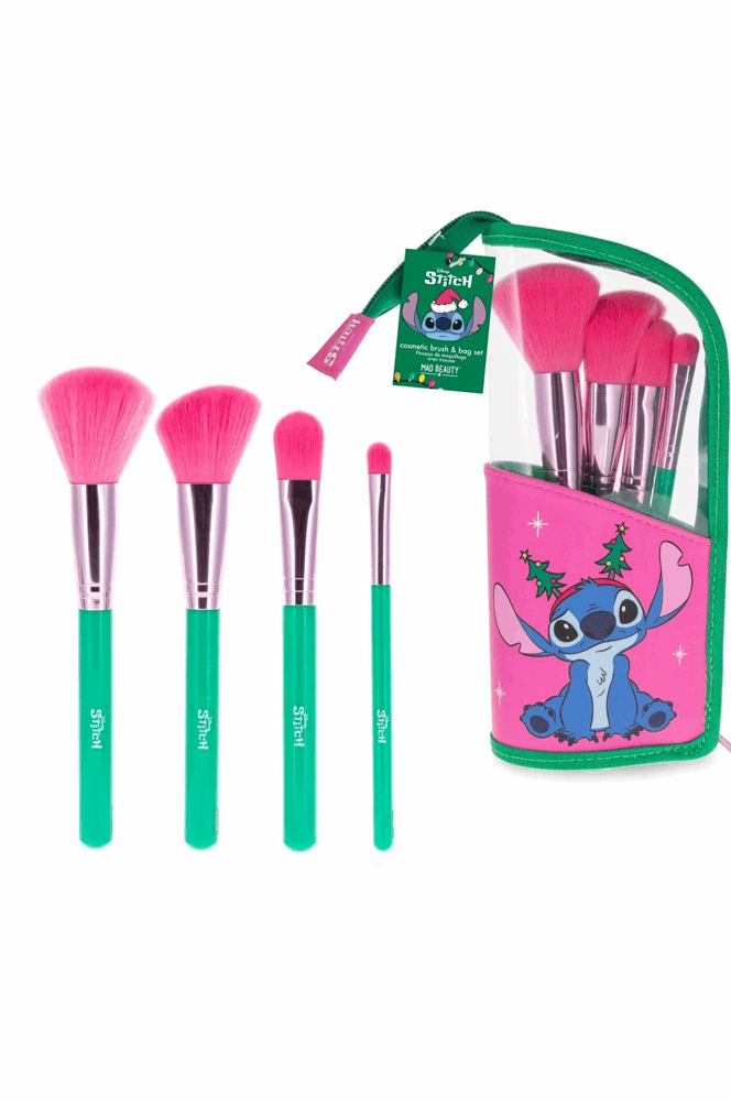 Disney Stitchmas Cosmetic Brush & Bag Set