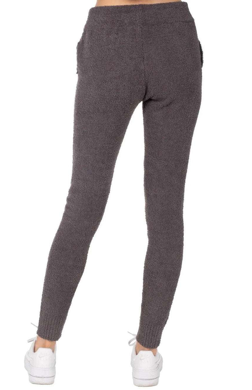 Shop Ivory Ella Ivory Ella Smiley Dark Heather Grey Knit Joggers Trousers for women – premium loungewear and festival fashion at Spoiled Brat