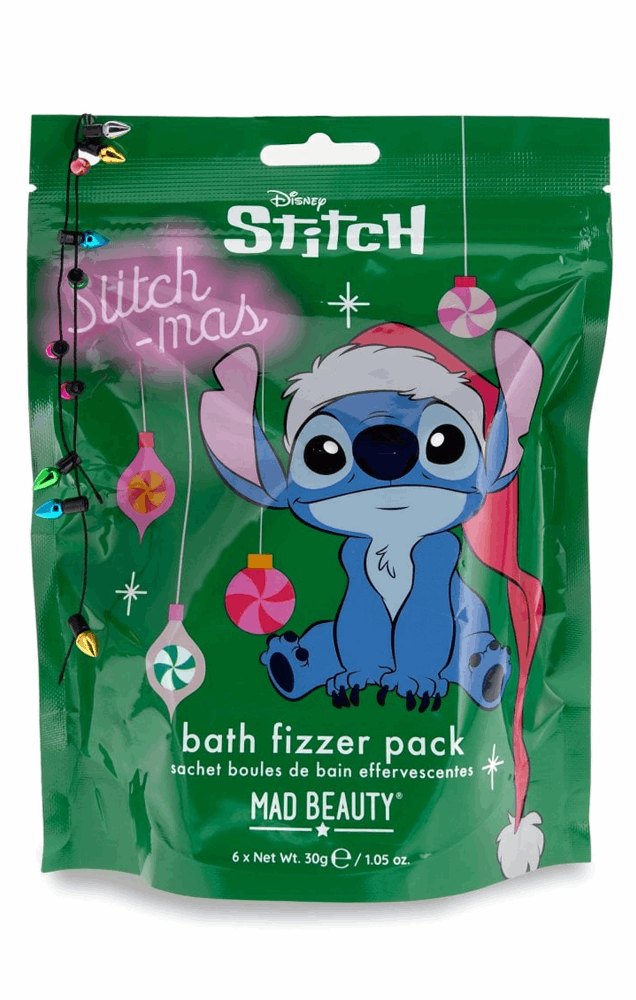 Disney Stitch bath fizzer pack packaging on a white background