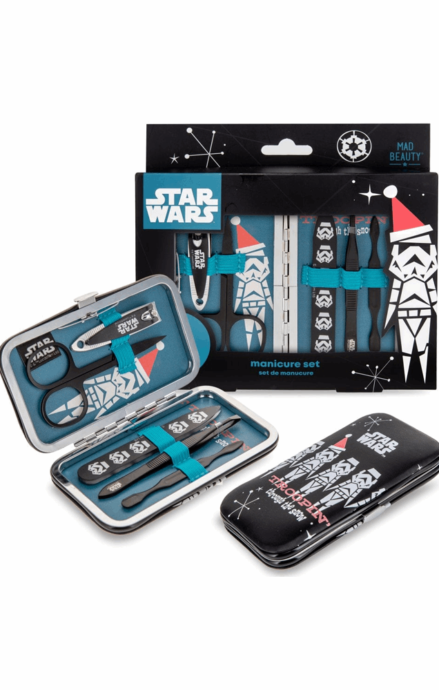 Star Wars-themed manicure set with tools and case on a white background
