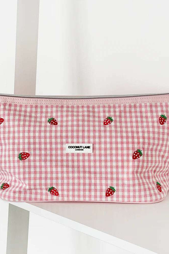 Coconut Lane Strawberry Picnic Magic Lifestyle Pouch Cosmetic Case by Coconut Lane as seen on celebrities
