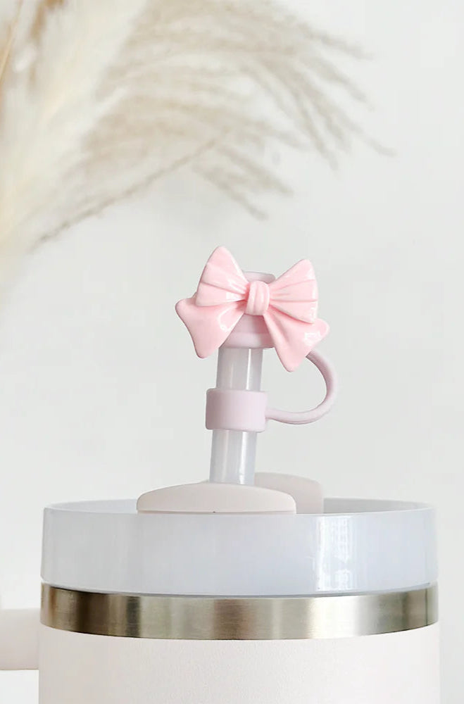 Coconut Lane Pink Bow Straw Cover Water Bottle by Coconut Lane as seen on celebrities