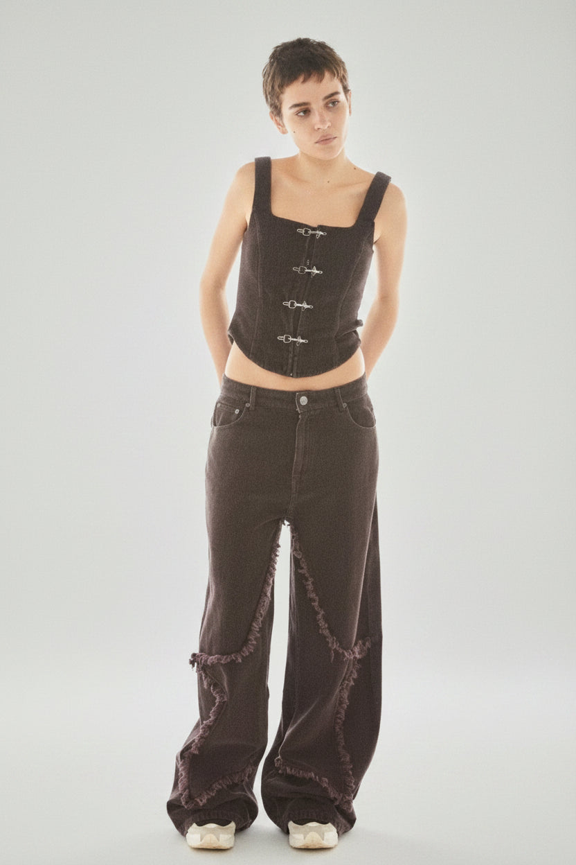 Shop Basic Pleasure Mode Basic Pleasure Mode Hot Chocolate Corset Top Corset for women – premium loungewear and festival fashion at Spoiled Brat