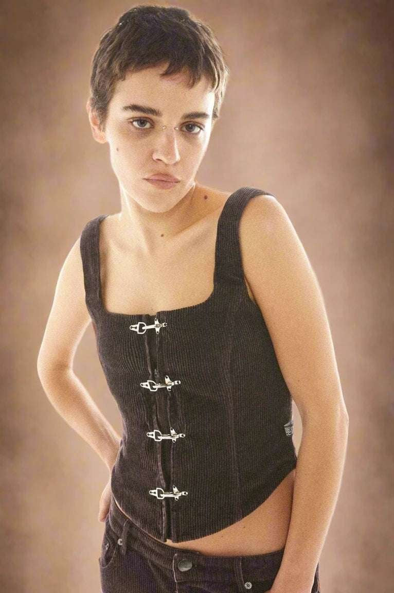 Shop Basic Pleasure Mode Basic Pleasure Mode Hot Chocolate Corset Top Corset for women – premium loungewear and festival fashion at Spoiled Brat